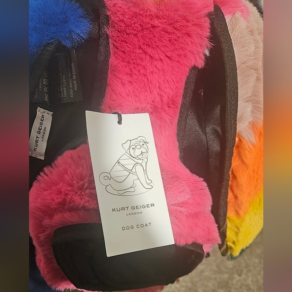 Kurt Geiger Multicolor Furry Dog Coat